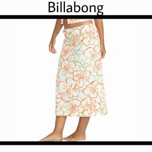 Billabong Keep It Simple Midi Floral Skirt Women’s Medium Tropical Beach NWT